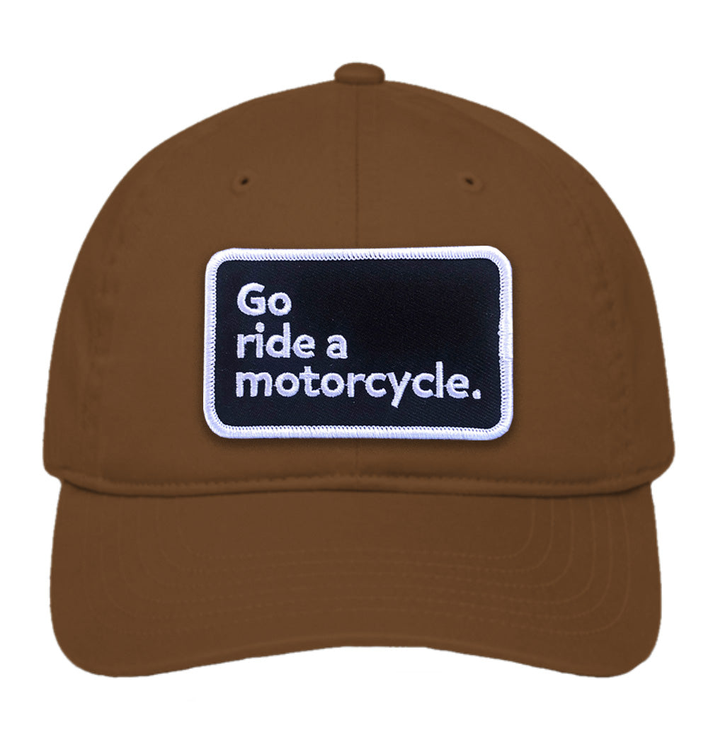 "Go ride a motorcycle" Unstructured Eco Cap