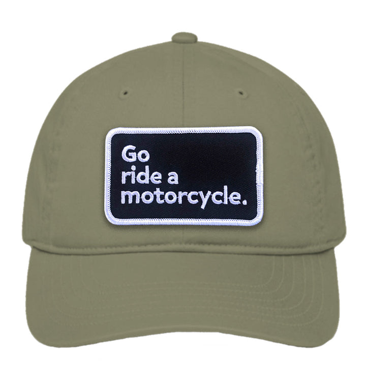 "Go ride a motorcycle" Unstructured Eco Cap