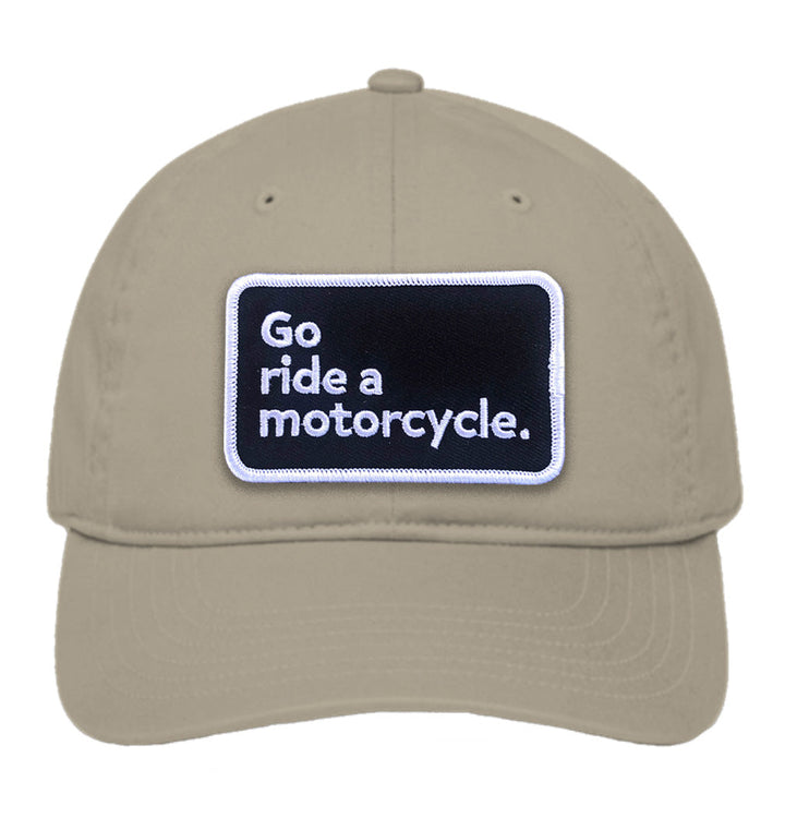 "Go ride a motorcycle" Unstructured Eco Cap